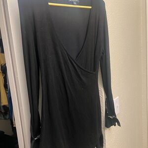 International Concepts Elegant Black Wrap Top